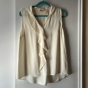 Beige Short Sleeve Blouse Size M